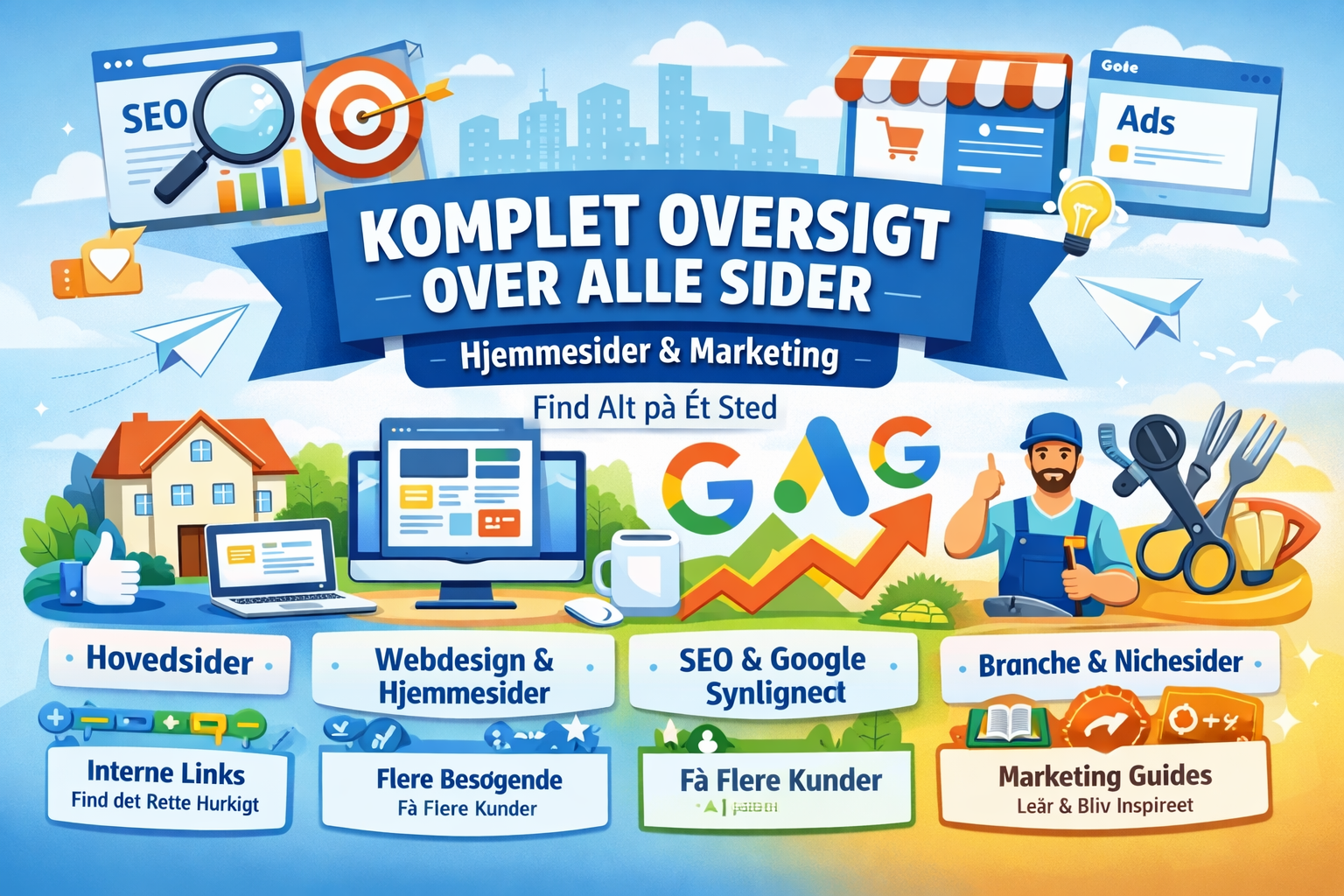 Komplet oversigt over hjemmesider, SEO og online marketing