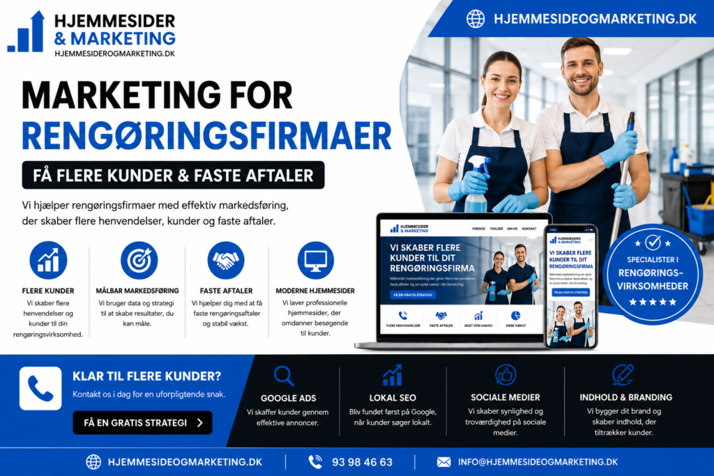 Marketing for rengøringsfirmaer med professionelle hjemmesider
