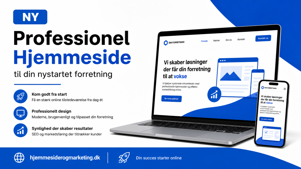 Ny professionel hjemmeside til din nystartede forretning